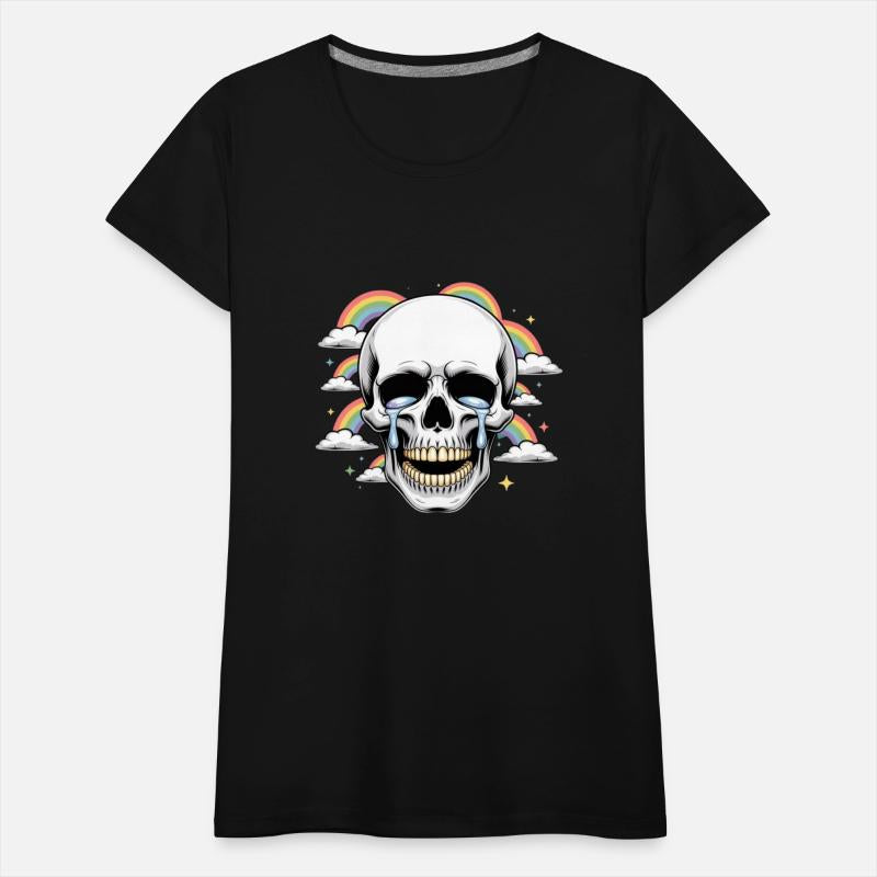 Crying Skull with Rainbows – Dark Humor Aesthetic