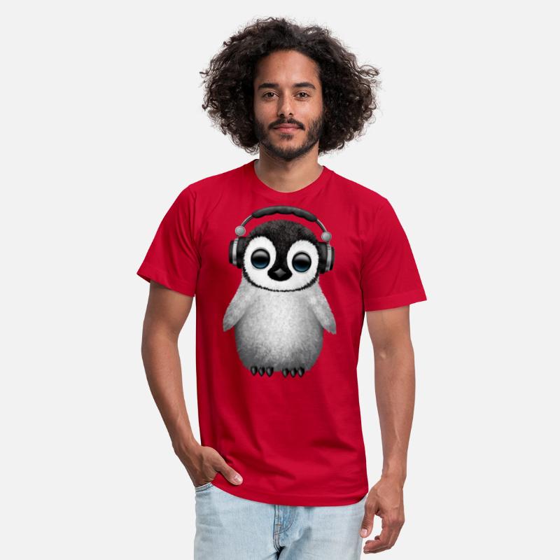 Cute Baby Penguin Dj Wearing Headphones