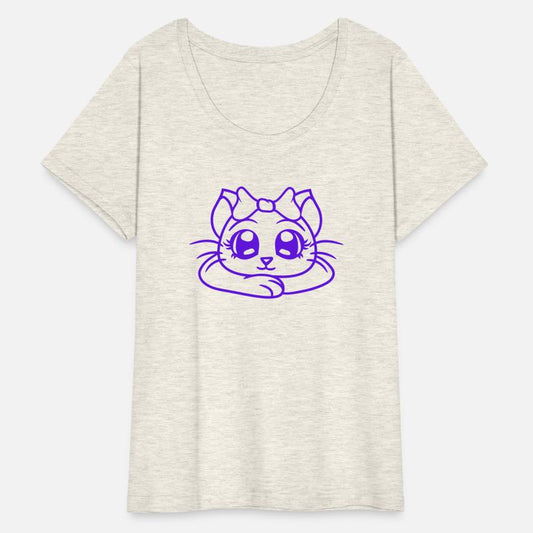 Cute Girl Cat Pretty Bow Woman Female Pet Kitten