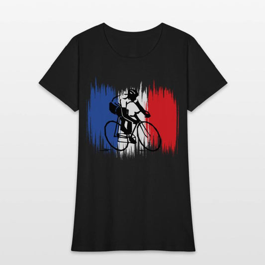 Cyclist on French Flag