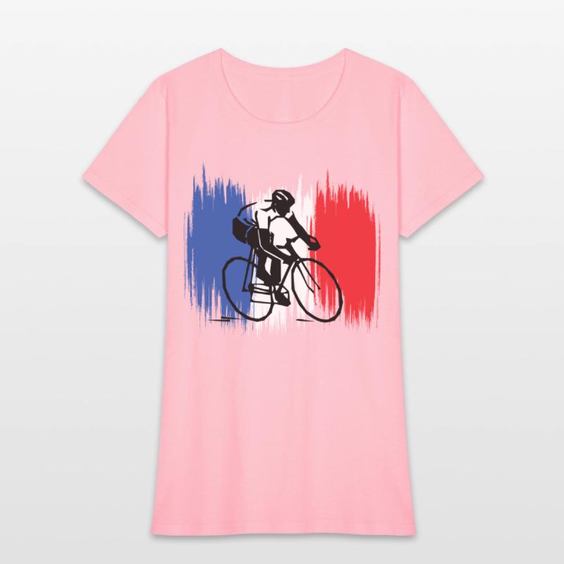 Cyclist on French Flag