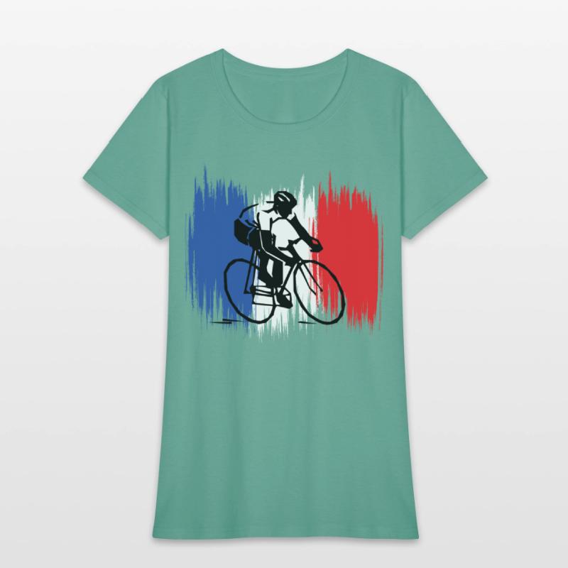 Cyclist on French Flag