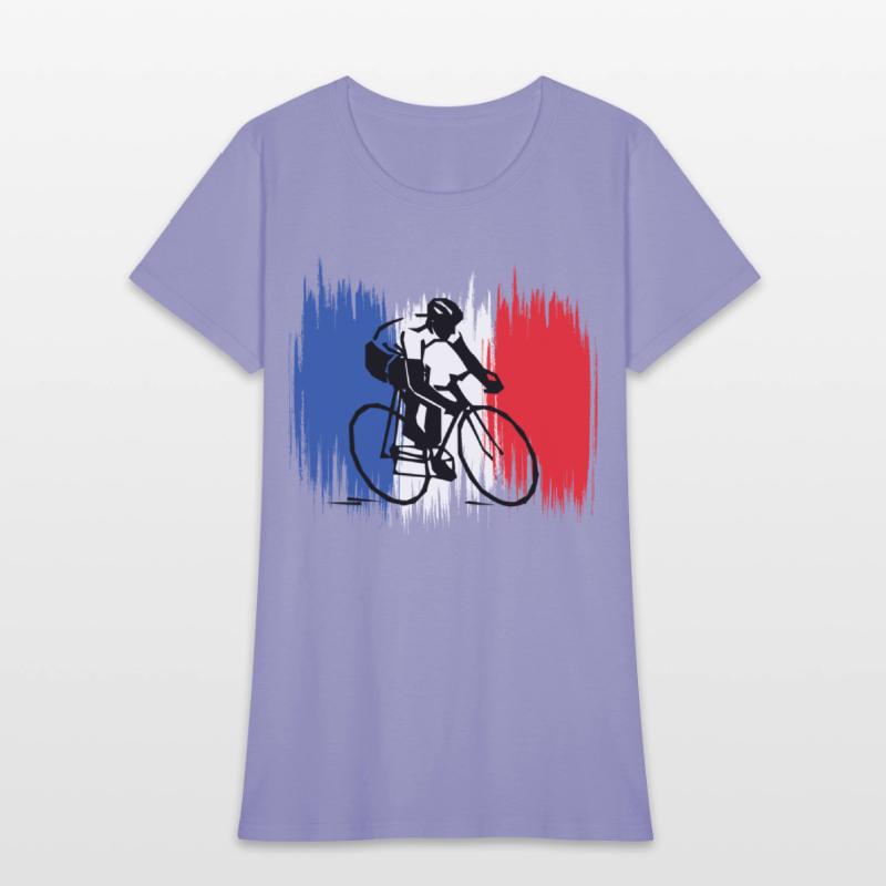 Cyclist on French Flag