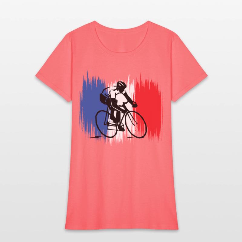 Cyclist on French Flag
