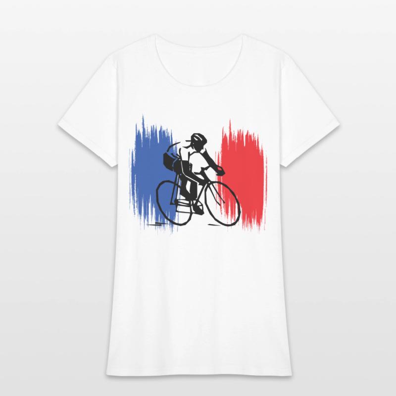 Cyclist on French Flag