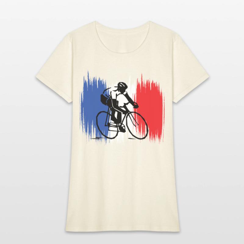 Cyclist on French Flag