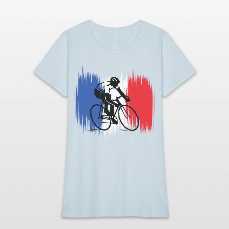 Cyclist on French Flag
