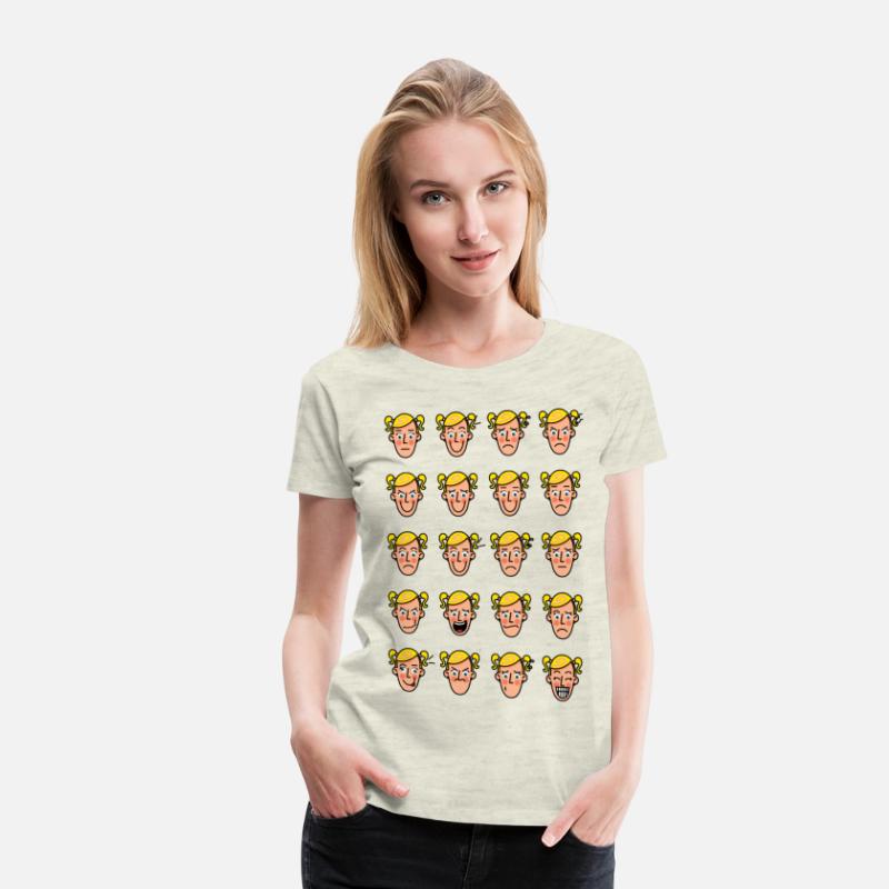 Different expressions on a little girl's face