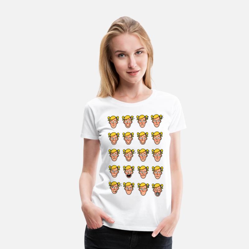 Different expressions on a little girl's face