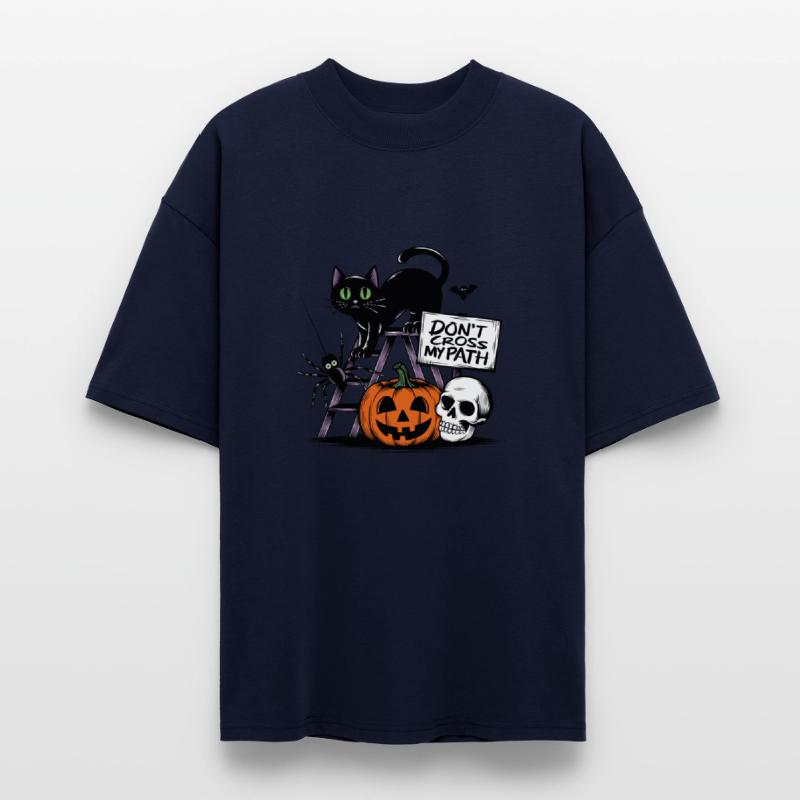 Don't Cross My Path Black Cat On Ladder Skull Bat