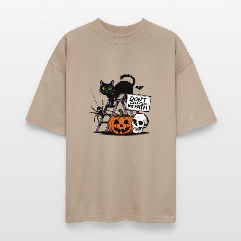 Don't Cross My Path Black Cat On Ladder Skull Bat