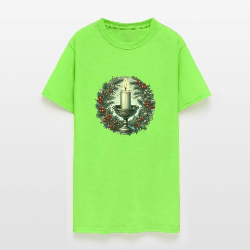 Elegant Christmas Candle with Pine Branches