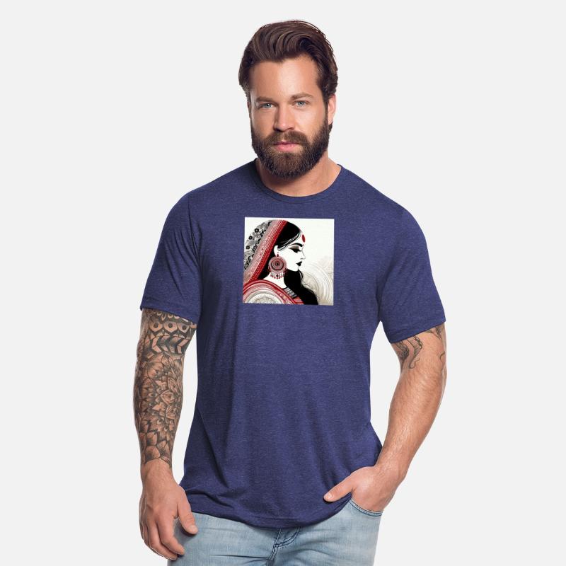 Elegant Indian Woman Portrait Illustration