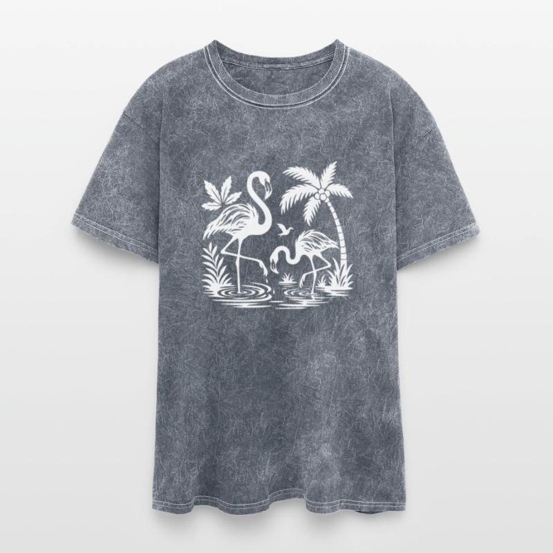 Elegant White Flamingo Tropical Scene