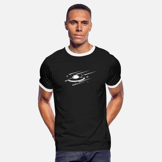 Falling Stars with UFO Night Sky