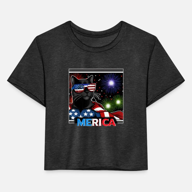 Fireworks Patriotic Black Cat