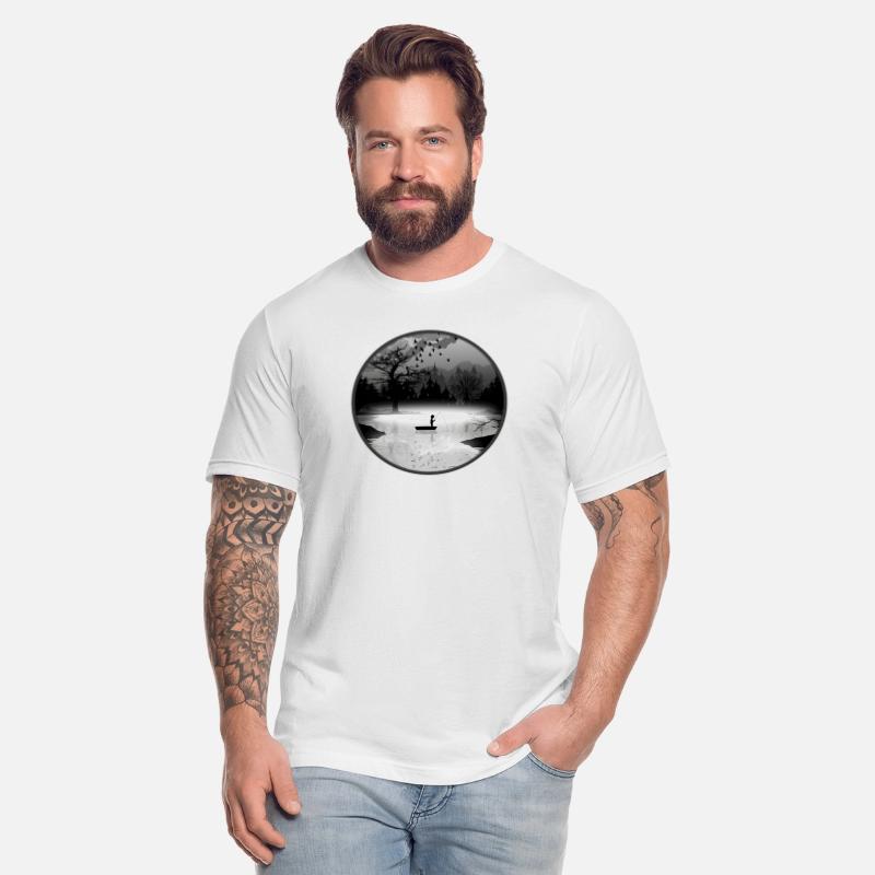 Fisherman in a tranquil natural setting – silhouet