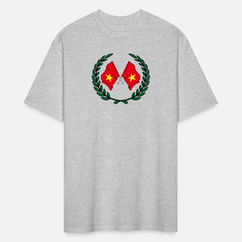 Flags Vietnam in laurel wreath