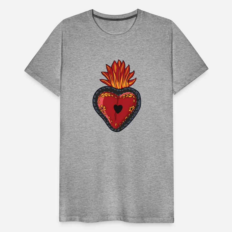 Flaming Sacred Heart Mecan Folk Devotion Symbol