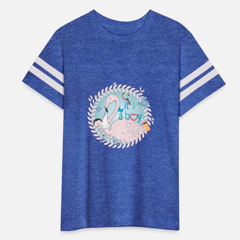 Flamingo with baby and baby paraphernalia