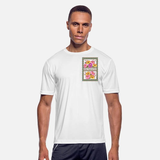 Flowers Zinnias, Turquoise and Coral - Vintage