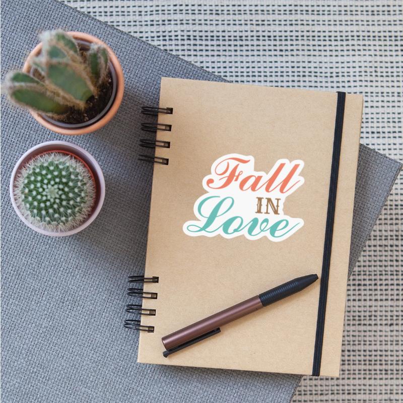 Font design for the word "fall in love"