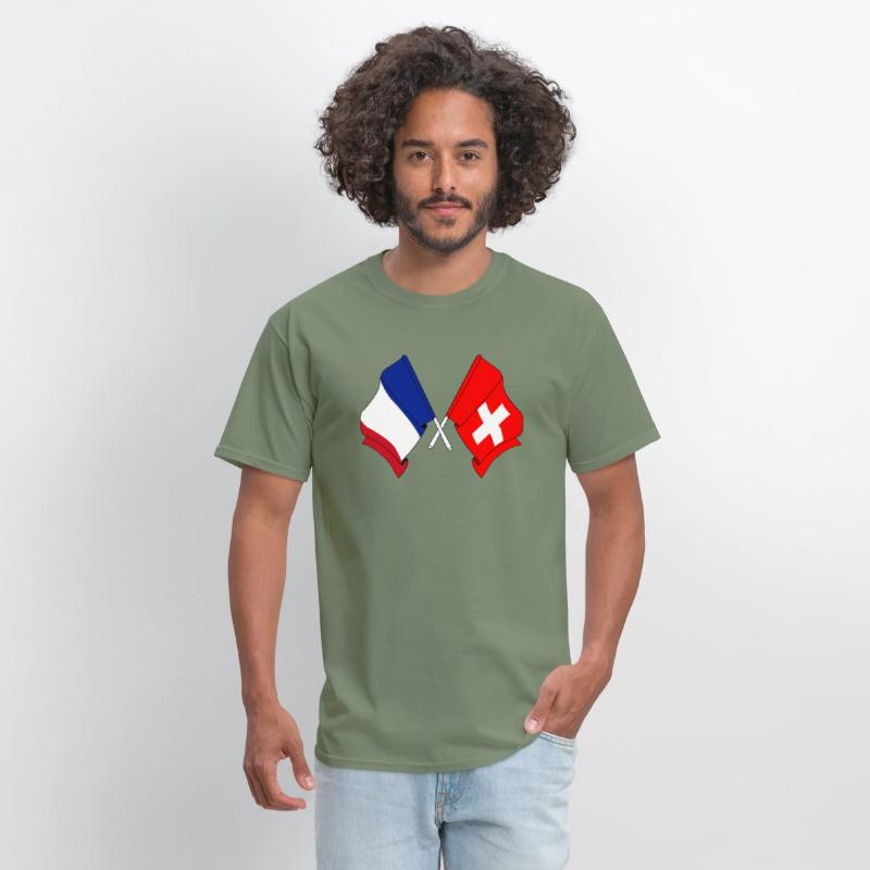 France flag and Switzerland flag