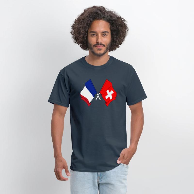 France flag and Switzerland flag