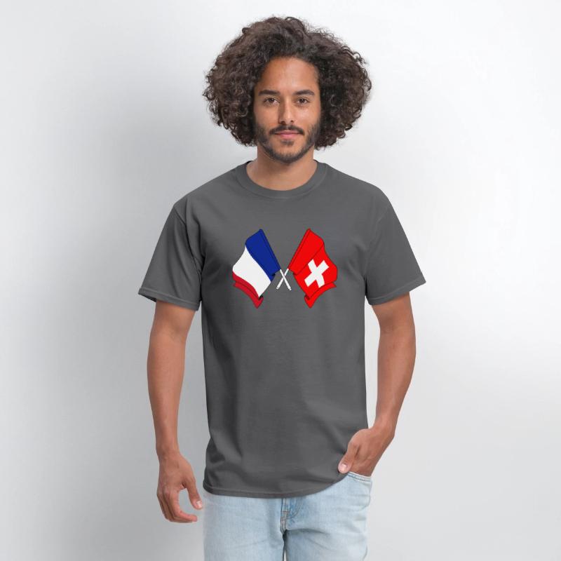France flag and Switzerland flag
