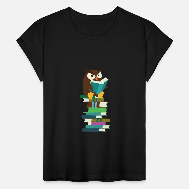 Funny Owl Books Reading Teacher Student Nerdy