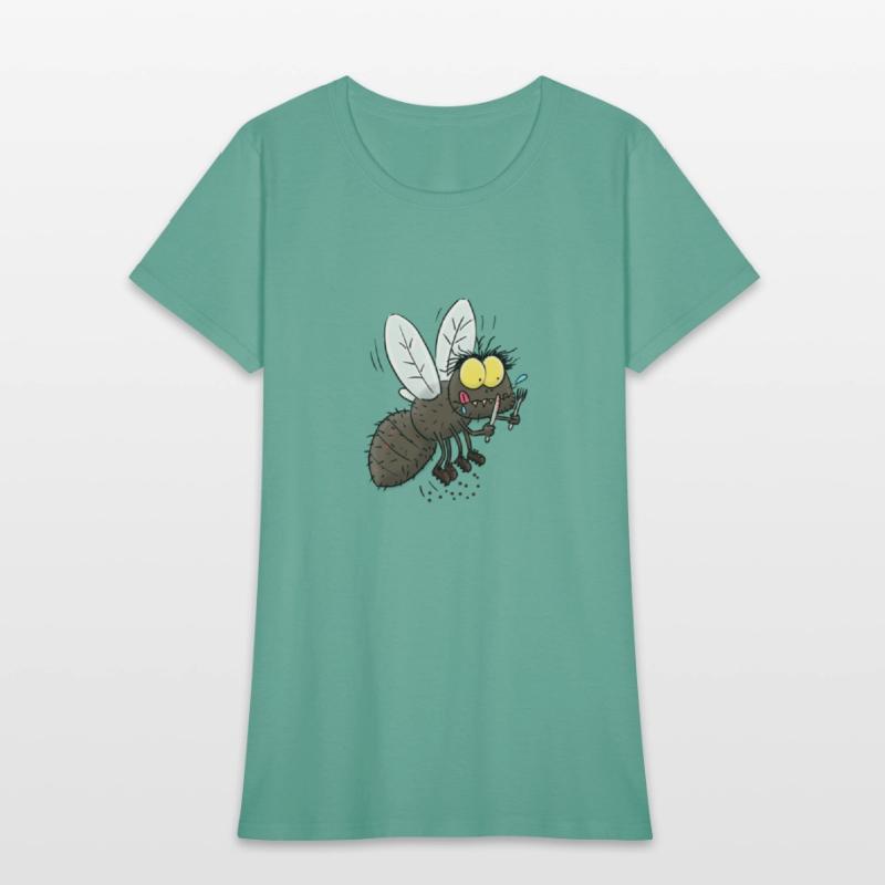 Funny ugly hungry fly cartoon