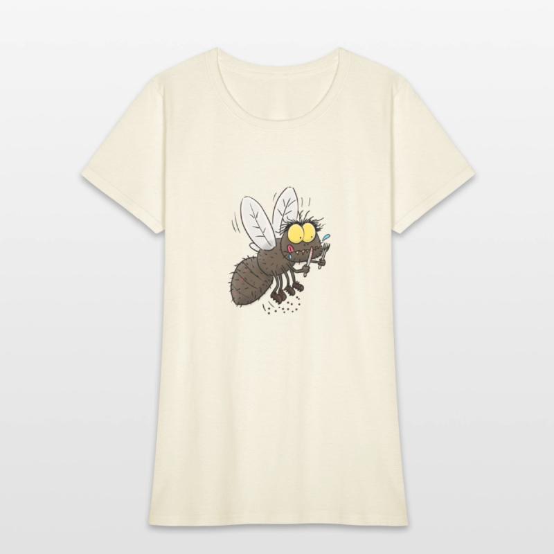 Funny ugly hungry fly cartoon