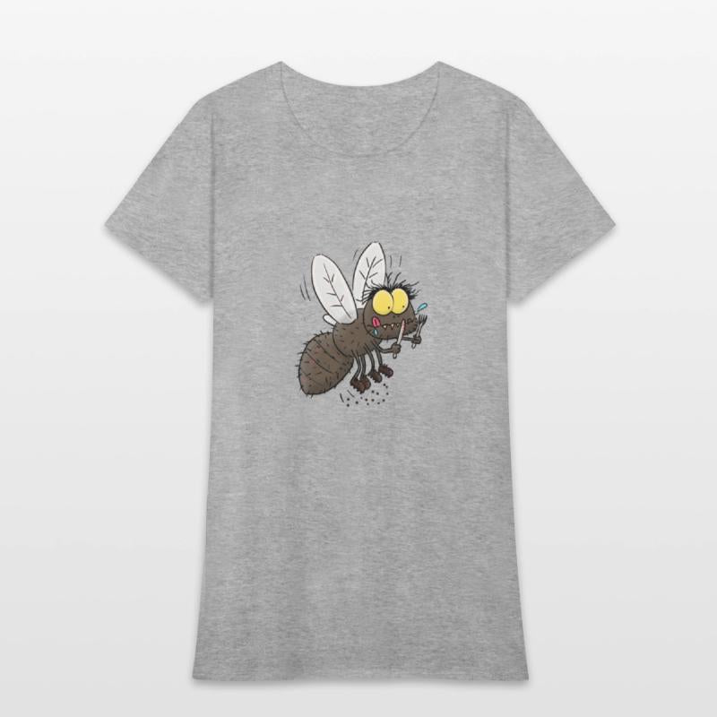 Funny ugly hungry fly cartoon