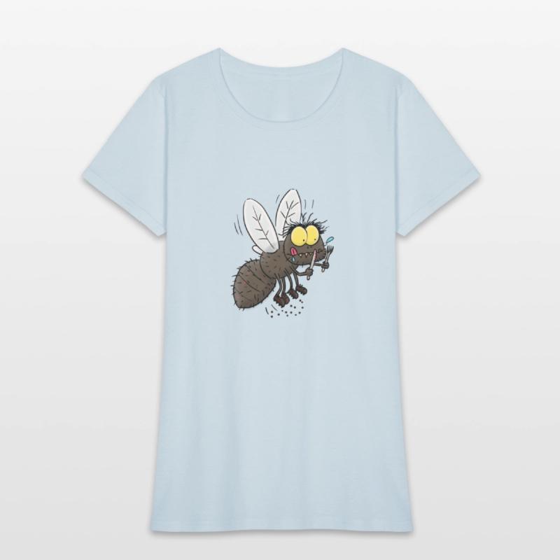 Funny ugly hungry fly cartoon