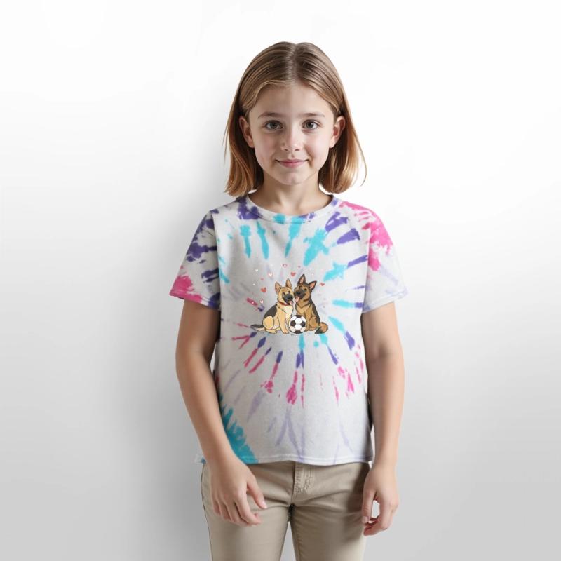 German Shepherds with Soccer Ball for Valentine's