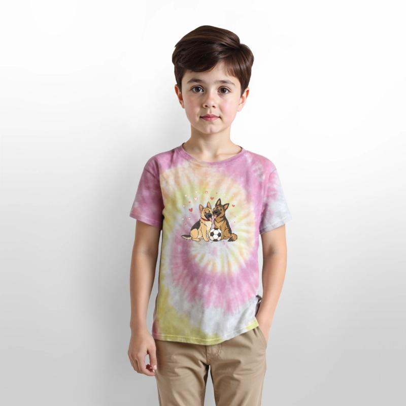 German Shepherds with Soccer Ball for Valentine's