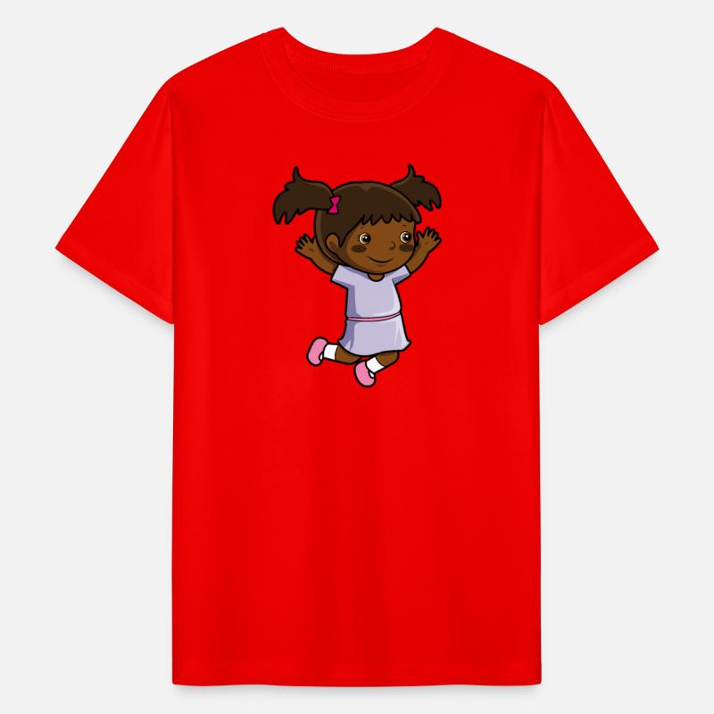 Girl jumps school enrollment joy kindergarten