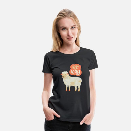 No Way Funny Lamb Sheep Illustration Print