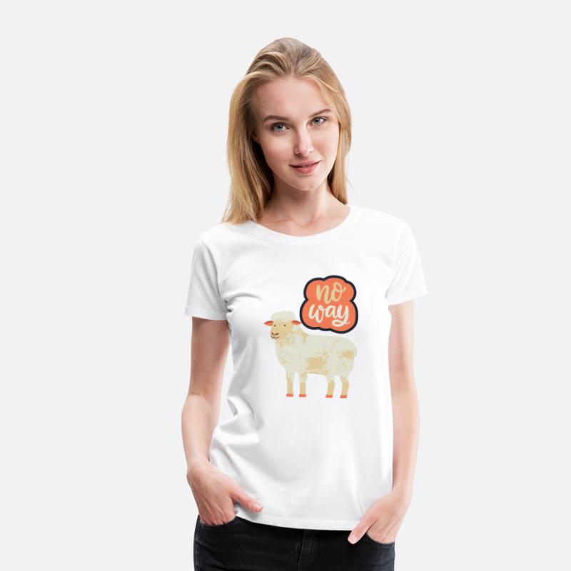 No Way Funny Lamb Sheep Illustration Print