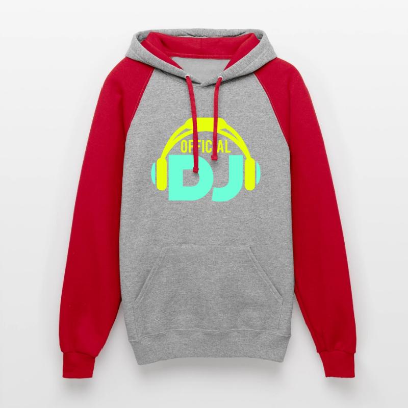 Official DJ headphones music party text lettering