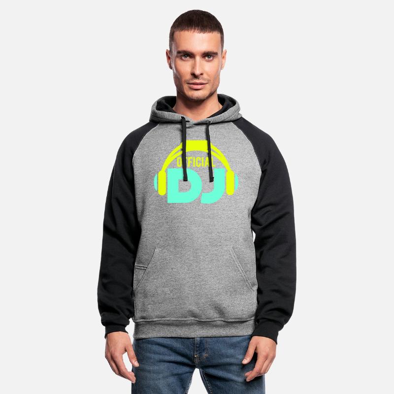 Official DJ headphones music party text lettering