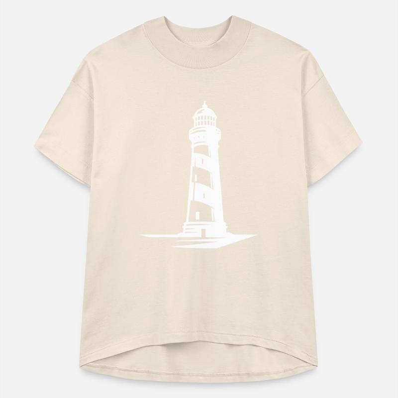 Old Lonely Striped Coastal Lighthouse