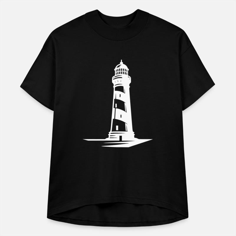 Old Lonely Striped Coastal Lighthouse