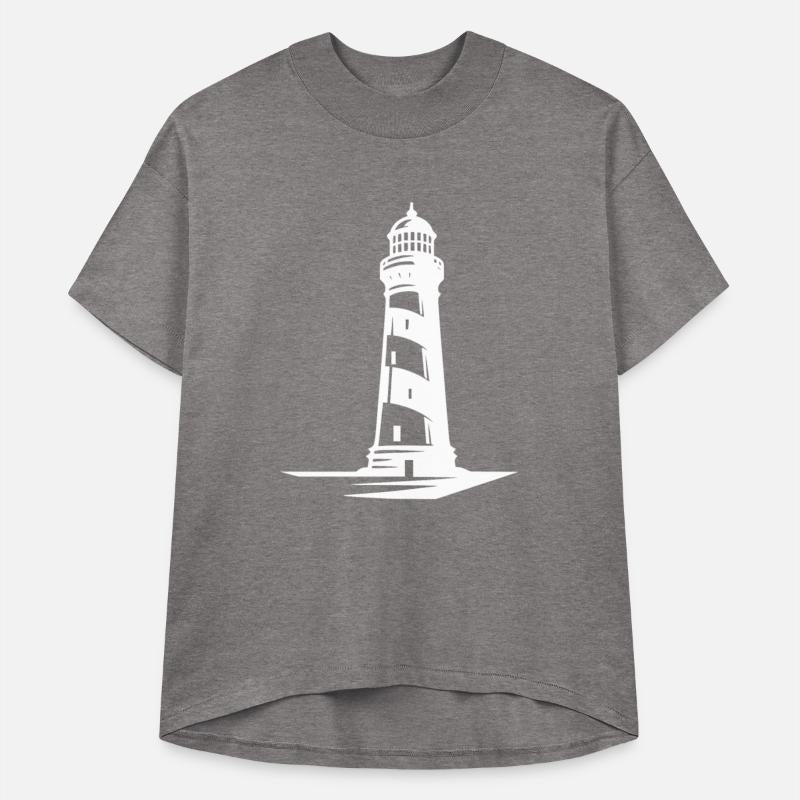 Old Lonely Striped Coastal Lighthouse