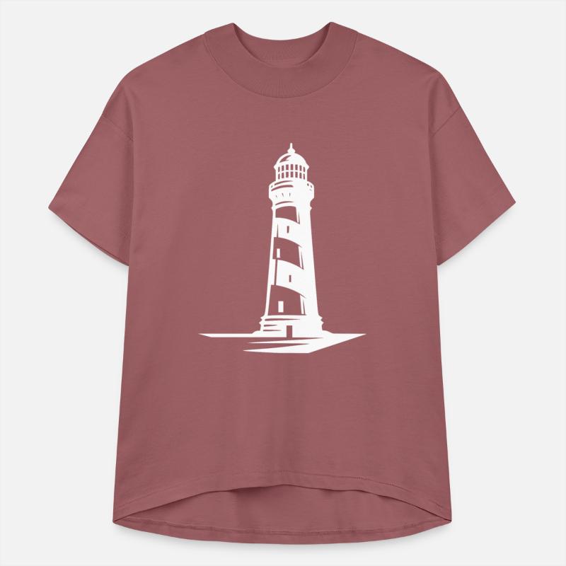 Old Lonely Striped Coastal Lighthouse