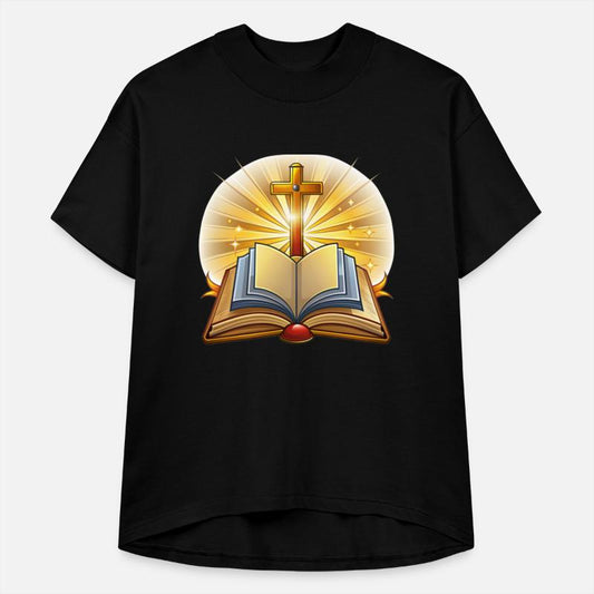 Open bible with cross