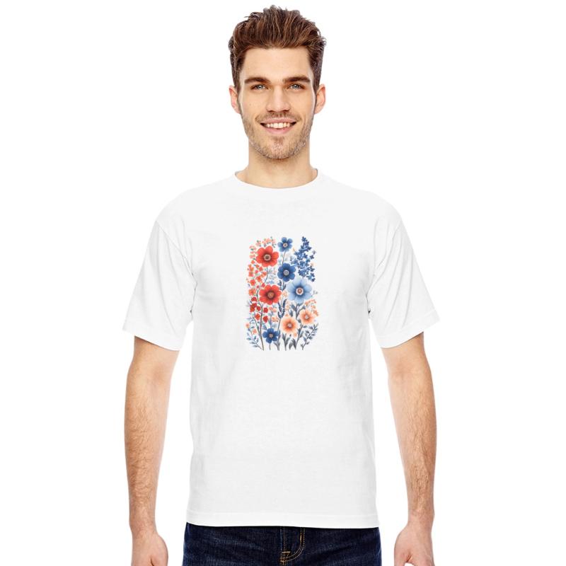 Patriotic Red White Blue Flowers