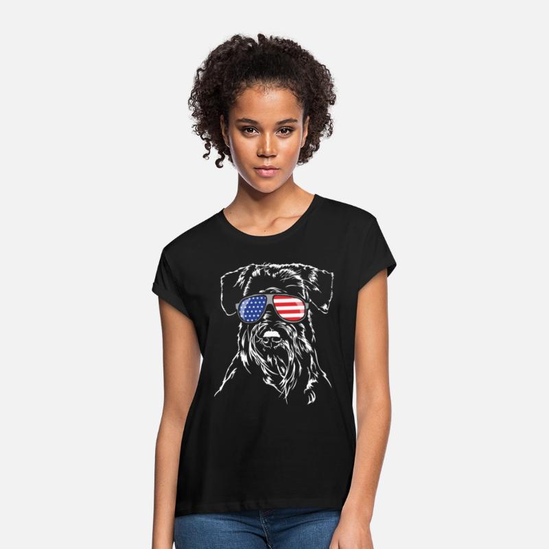 Patriotic Standard Schnauzer American Flag dog
