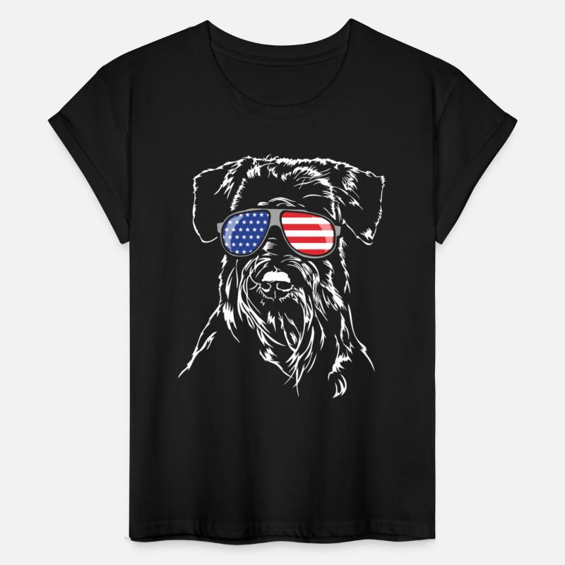Patriotic Standard Schnauzer American Flag dog