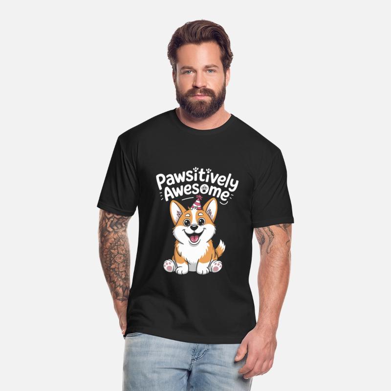 Pawsitively Awesome Corgi Birthday Dog Shirt
